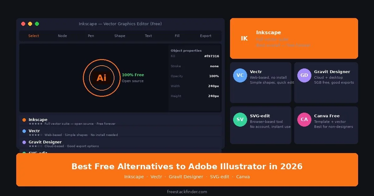 Best Free Adobe Illustrator Alternatives in 2026 — Vector Design Without the Subscription